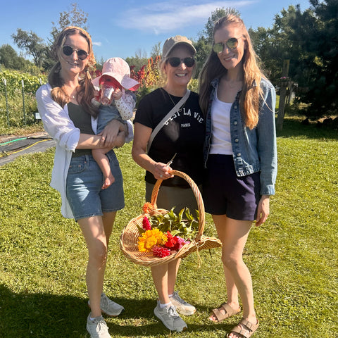 Picking flowers at First Roots Farm in Oconomowoc WI 53066