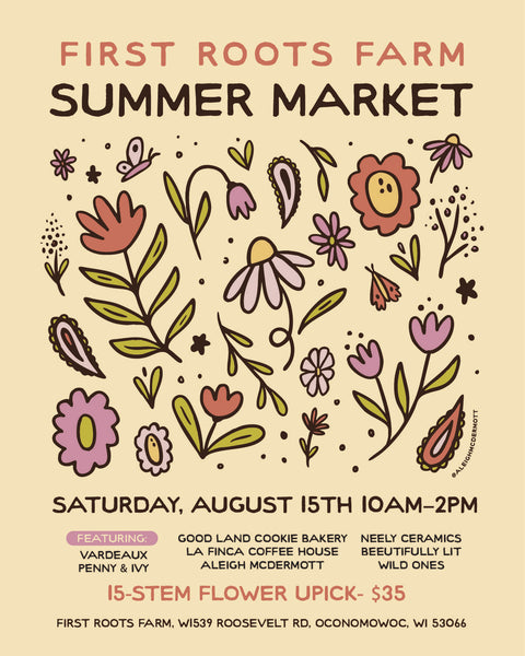 Flower uPick + Vendor Market Event | Saturday, August 15th 10:00 AM–2:00 PM