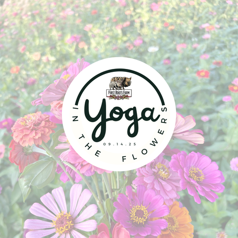 First Roots Farm in Oconomowoc, WI, provides a peaceful flower farm setting for Yoga in the Flowers. Conveniently near Hartland, Delafield, Pewaukee, Waukesha, and Brookfield, our farm offers a serene, nature-filled space for outdoor yoga, meditation, and relaxation.