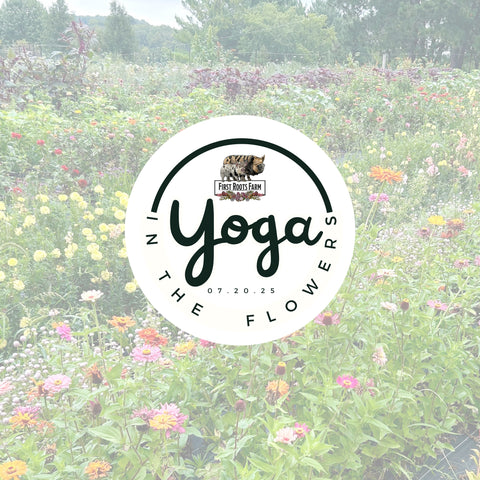 First Roots Farm in Oconomowoc, WI, offers a peaceful flower farm setting for Yoga in the Flowers. Located near Hartland, Delafield, Pewaukee, Waukesha, Brookfield, and beyond, our farm provides a serene, nature-filled backdrop for outdoor yoga, meditation, and relaxation.
