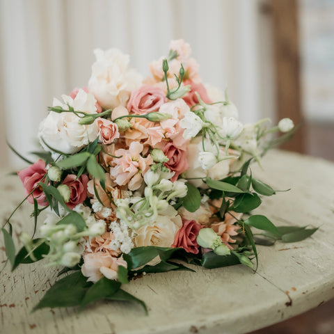 DIY wedding flowers from First Roots Farm for a Lake Country wedding