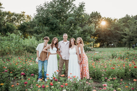 Flower farm family photography session at First Roots Farm in Oconomowoc, WI with Sara Sauer Photography