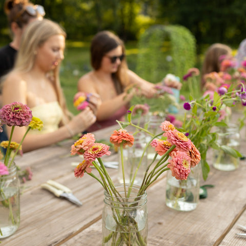 things to do near Milwaukee this summer. Handmade flower crowns created during a floral workshop at First Roots Farm in Wisconsin.