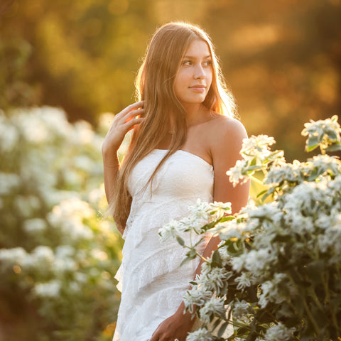 Senior photo session in the flowers at First Roots Farm Oconomowoc WI