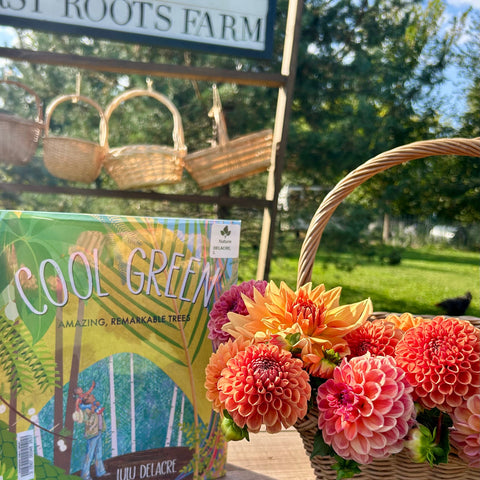 Kids enjoying a sweet summer morning at Story Time on a Wisconsin flower farm.
