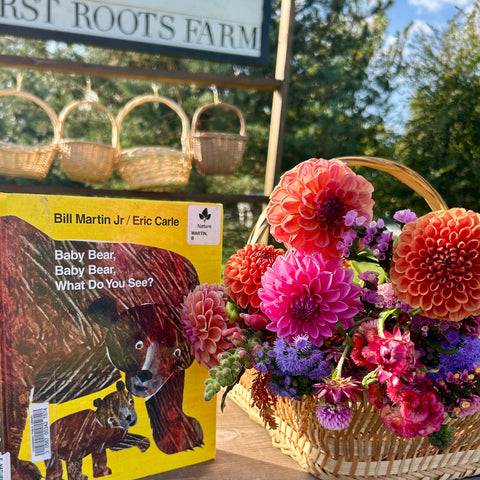 Story Time, farm animals, and uPick flowers at First Roots Farm in Oconomowoc, Wisconsin.