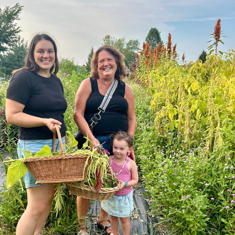 Outdoor summer Story Time for kids at First Roots Farm flower farm.